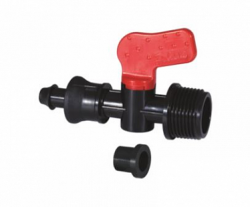 Мини-кран проходной с наружной резьбой Н½"*Н½" PN4 (POLIEXT) (25/600)